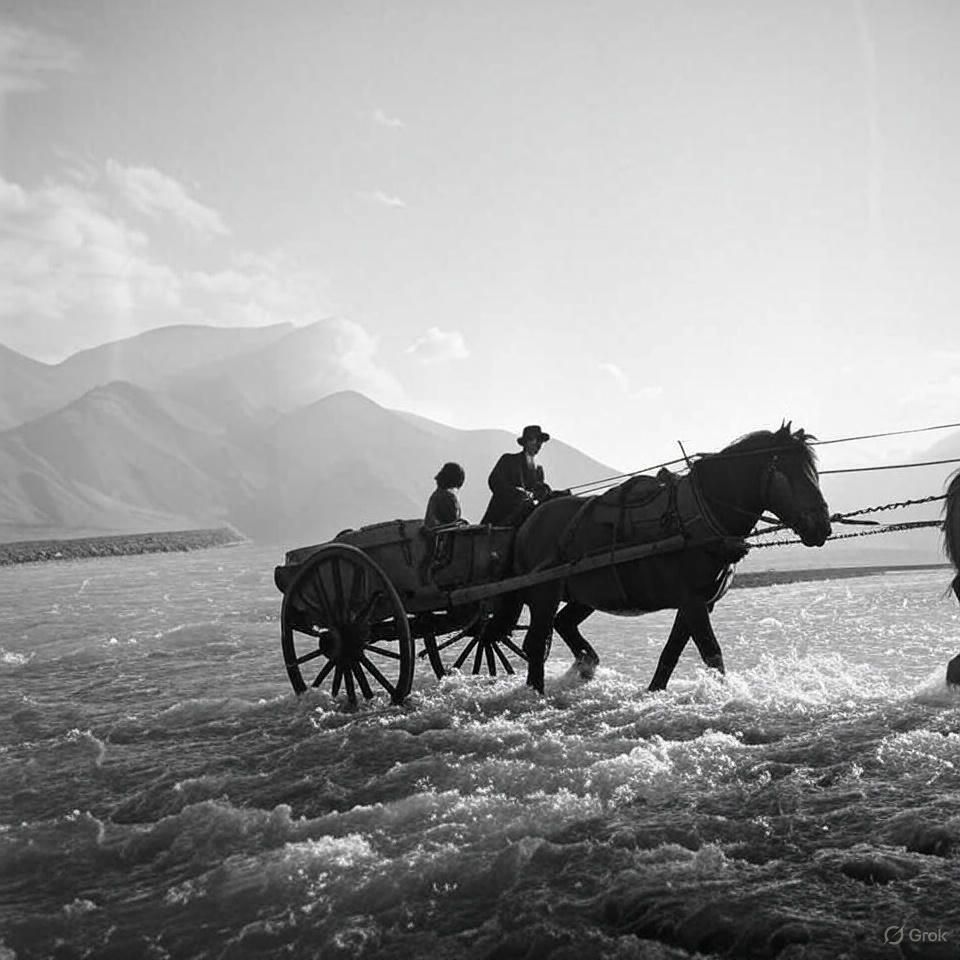 Rare History World | John Dobree Pascoe - Man and woman in a two horse ...