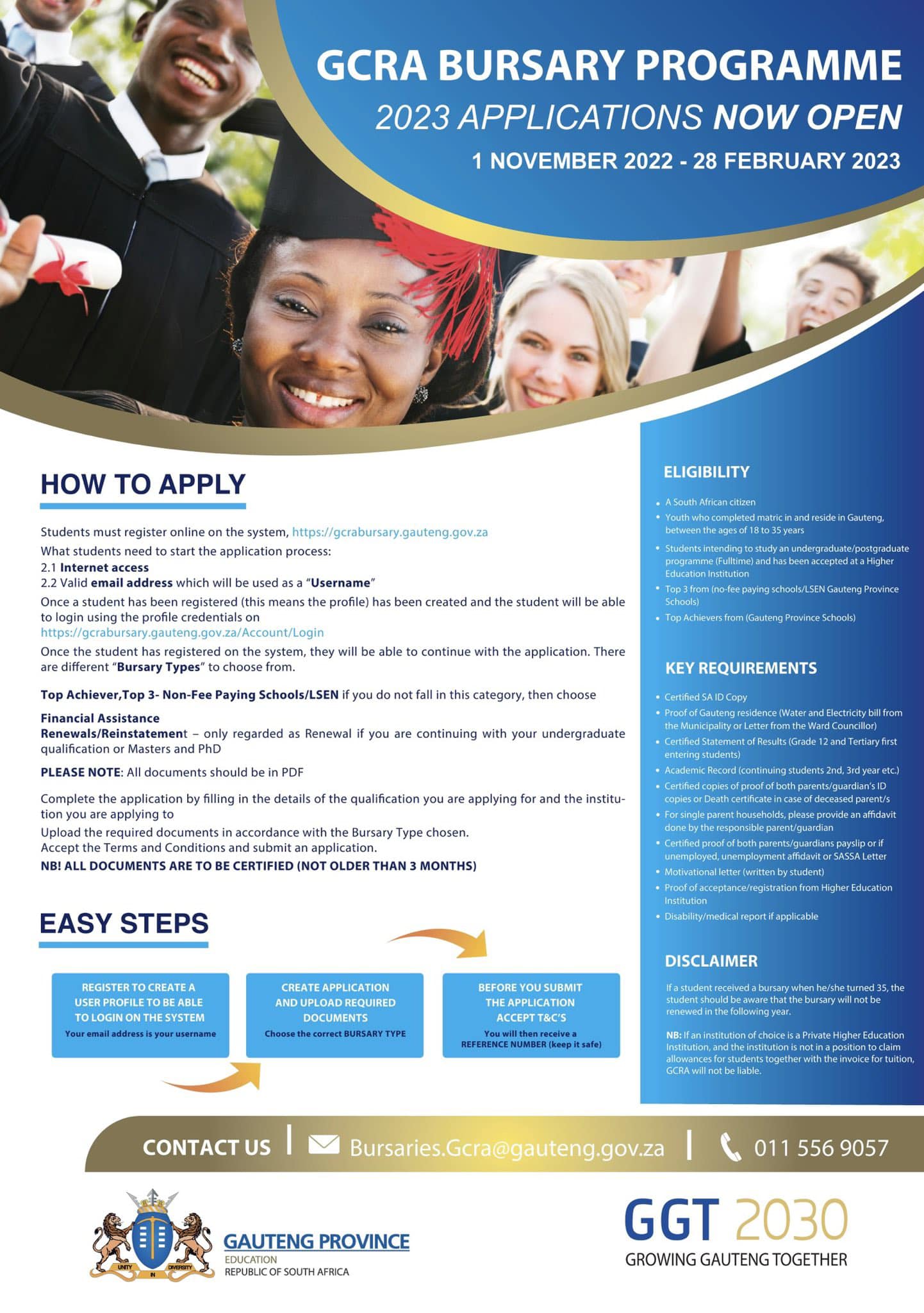 Gauteng Provincial Government (GPG) - [BURSARY OPPORTUNITY ...