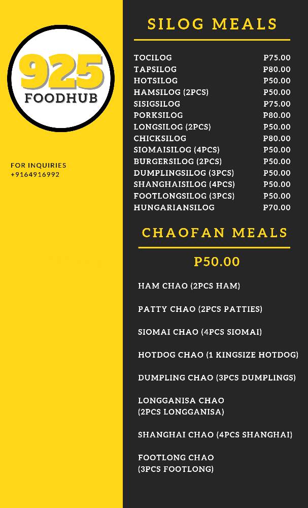 925 Food Hub - UPDATED MENU! UPDATED MENU! Our online... | Facebook