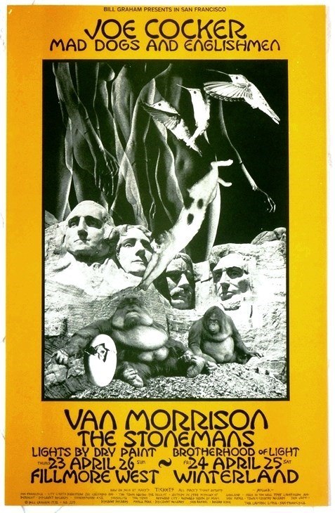 1970 Fillmore West poster for Joe Cocker and Van Morrison