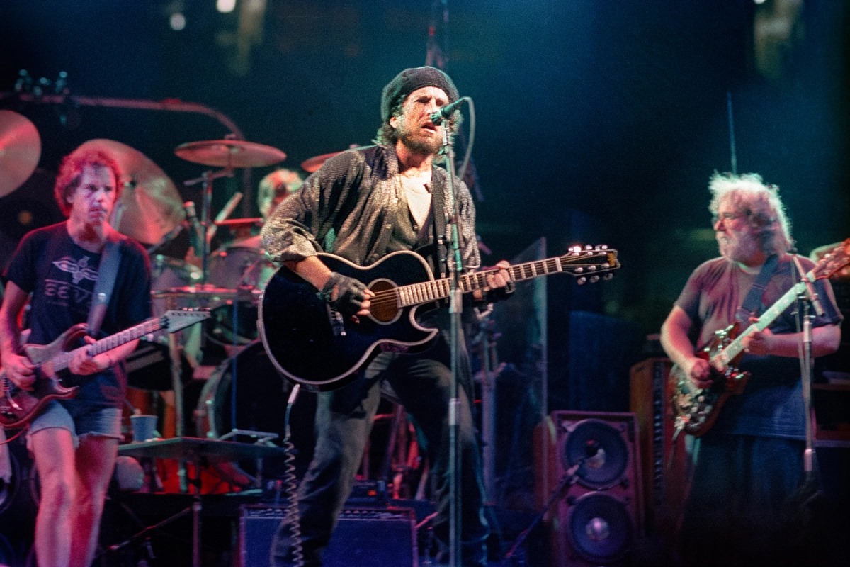 Bob Weir, Bob Dylan, Jerry Garcia - July 19, 1987 ? Credit: Jay 
