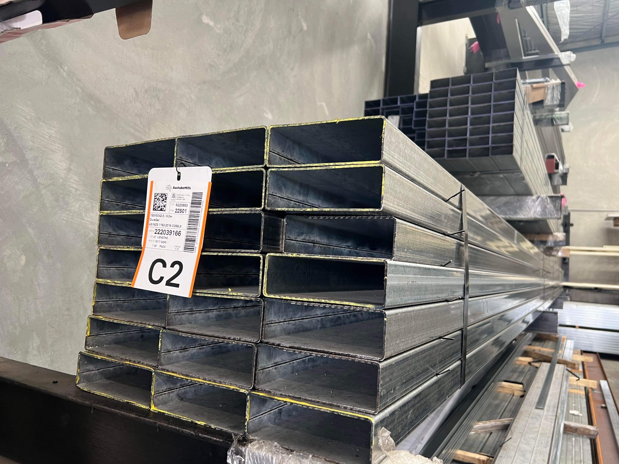 Steel rectangular tube RHS 150x50x2x8000mm GAL - Miscellaneous ...