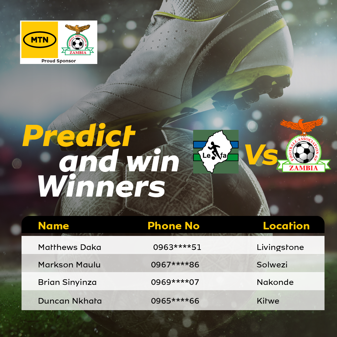 MTN Zambia - Congratulations to the winners of our Predict...