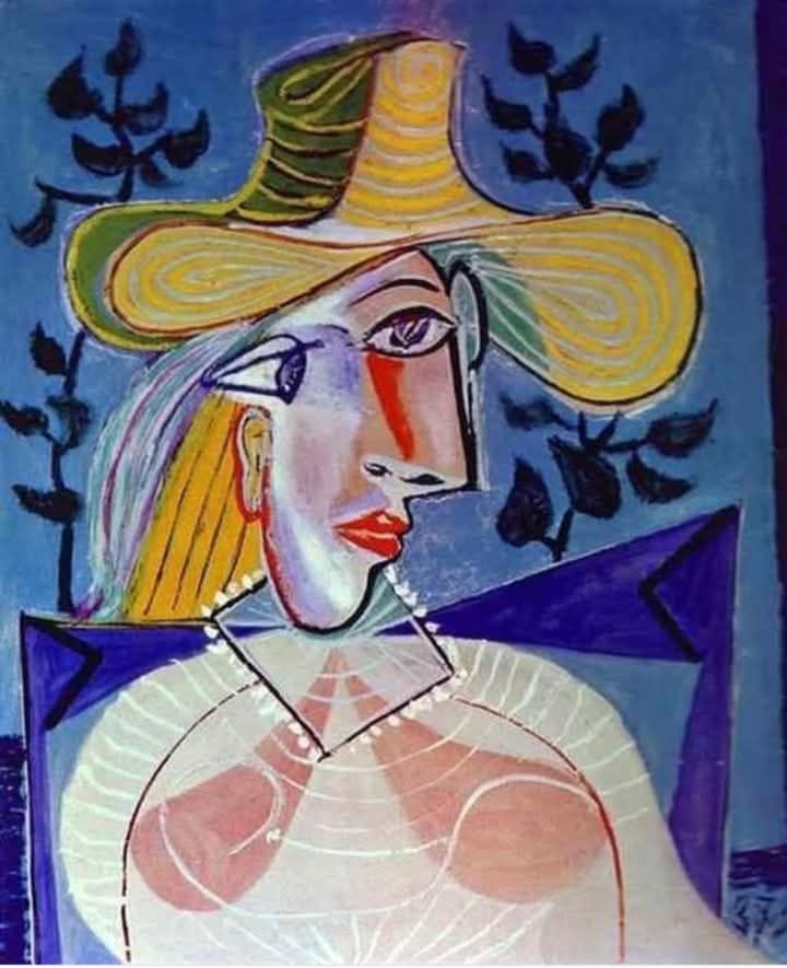 Profile of a young girl (Girl with red flower in her hair) Pablo