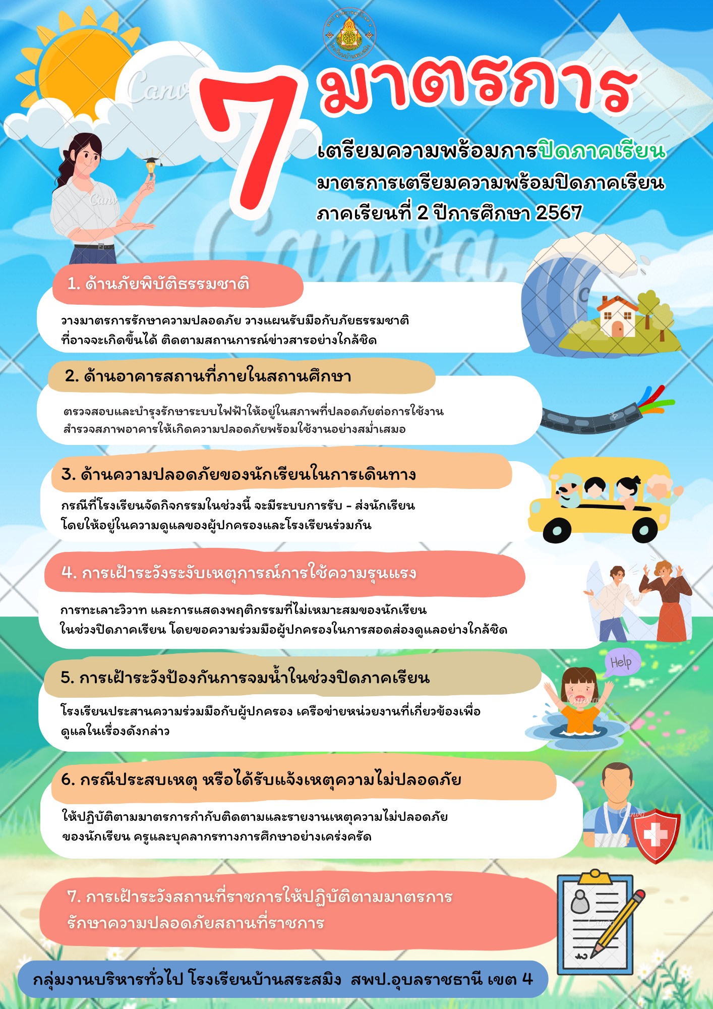 โรงเรียนบ้านสระสมิง - 7 มาตรการเตรียมความพร้อม ปิดภาคเรียน ภาคเรียนที่ ...