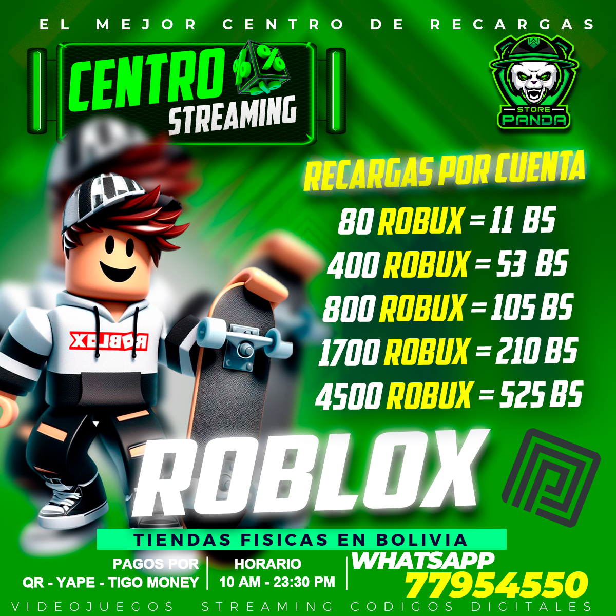 Panda Store Bolivia - 🟡 ROBLOX 🟡 > No te pierdas de las mejores ofertas ...
