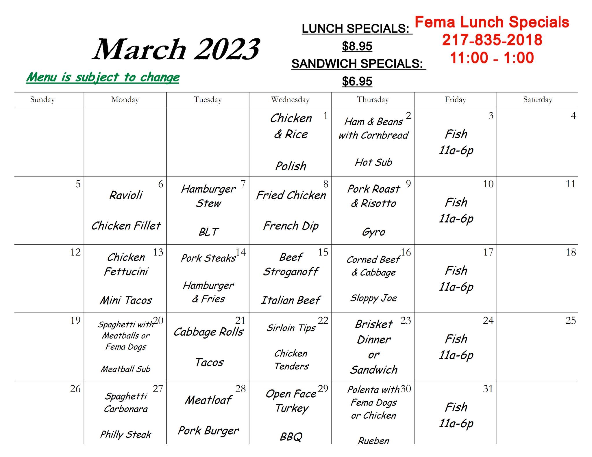 Fema's Catering | Benld IL