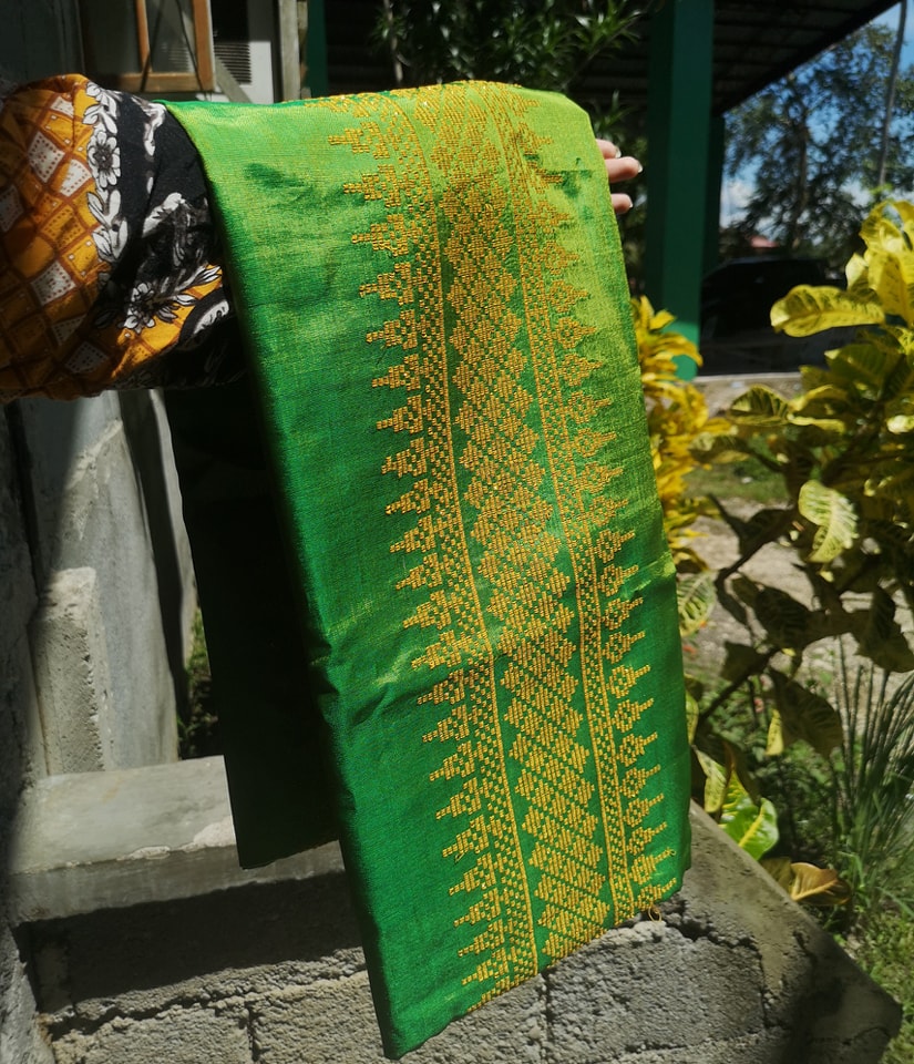 Update : SOLD Inaul Rayon Sutra Silk - Pine Tree Design ROYAL APPLE ...
