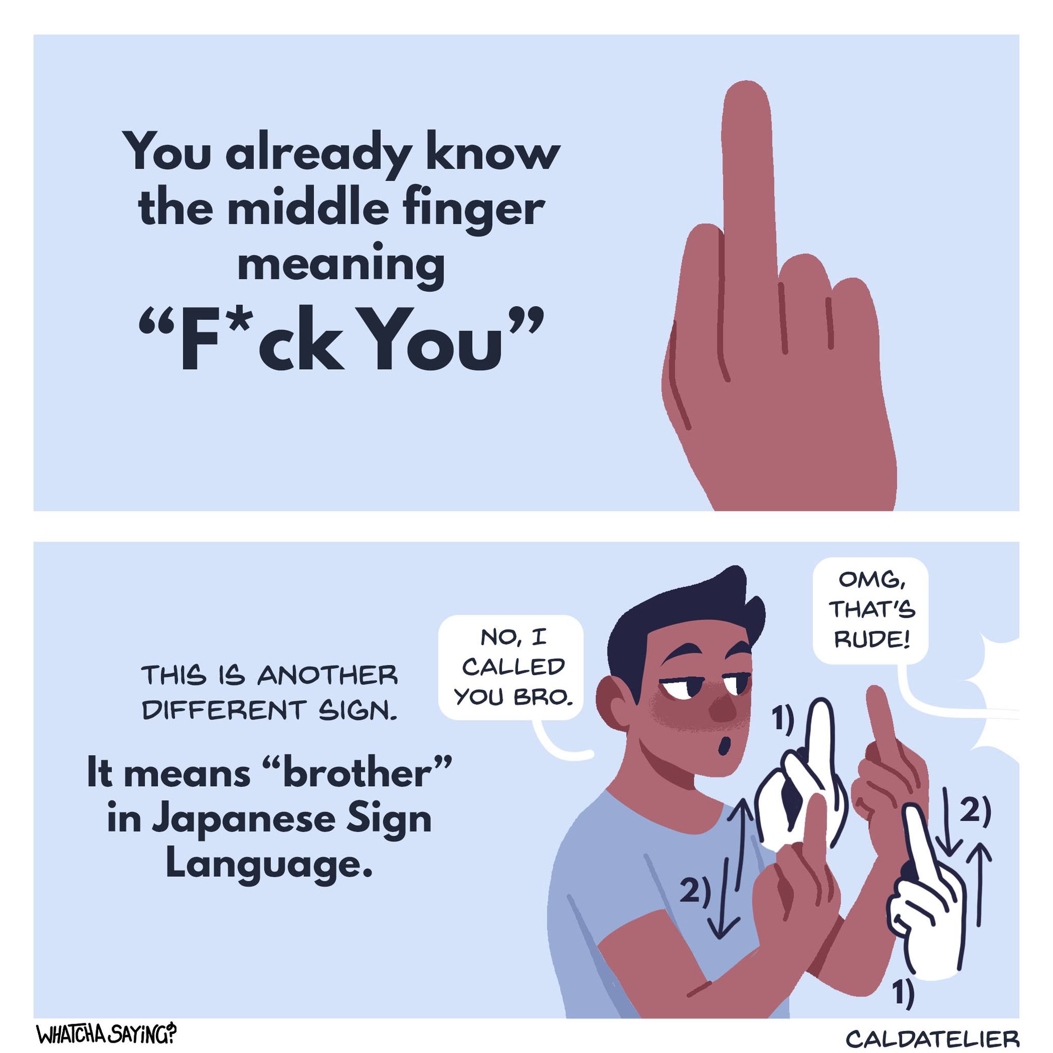 Caldatelier - Do you know that the double middle finger means 