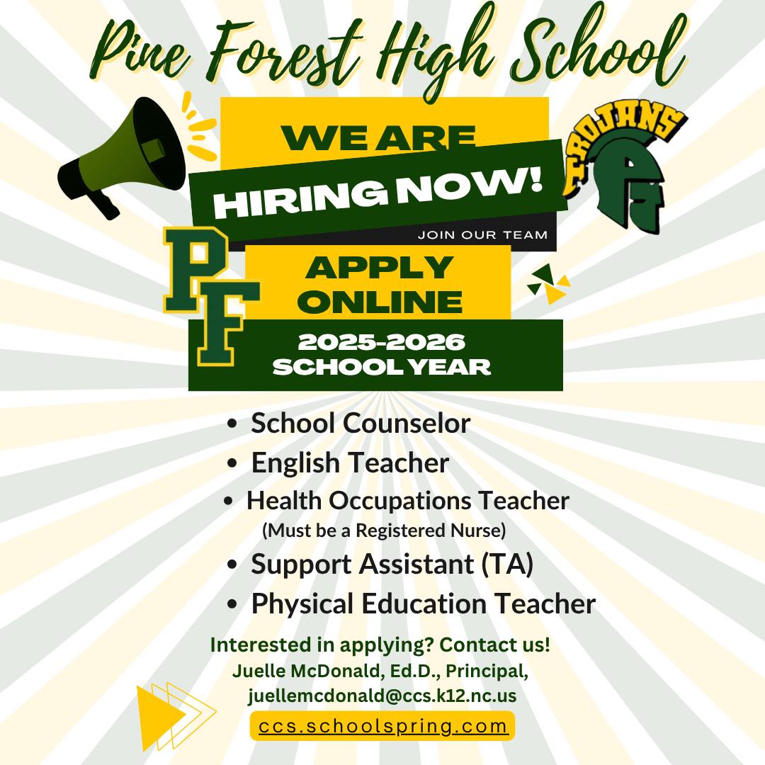 Pine - 📣 Pine Forest High School is HIRING for the 2025–2026 school ...