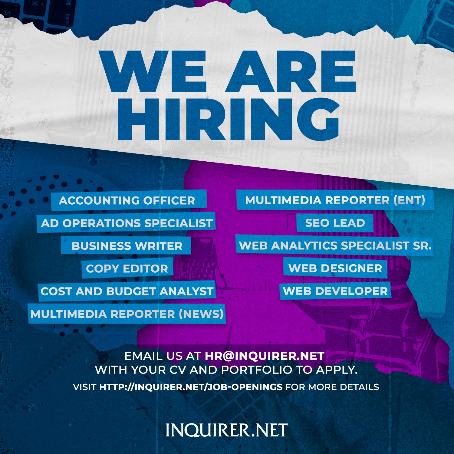INQUIRER.net - WE’RE HIRING! 🔍 Interested applicants may... | Facebook