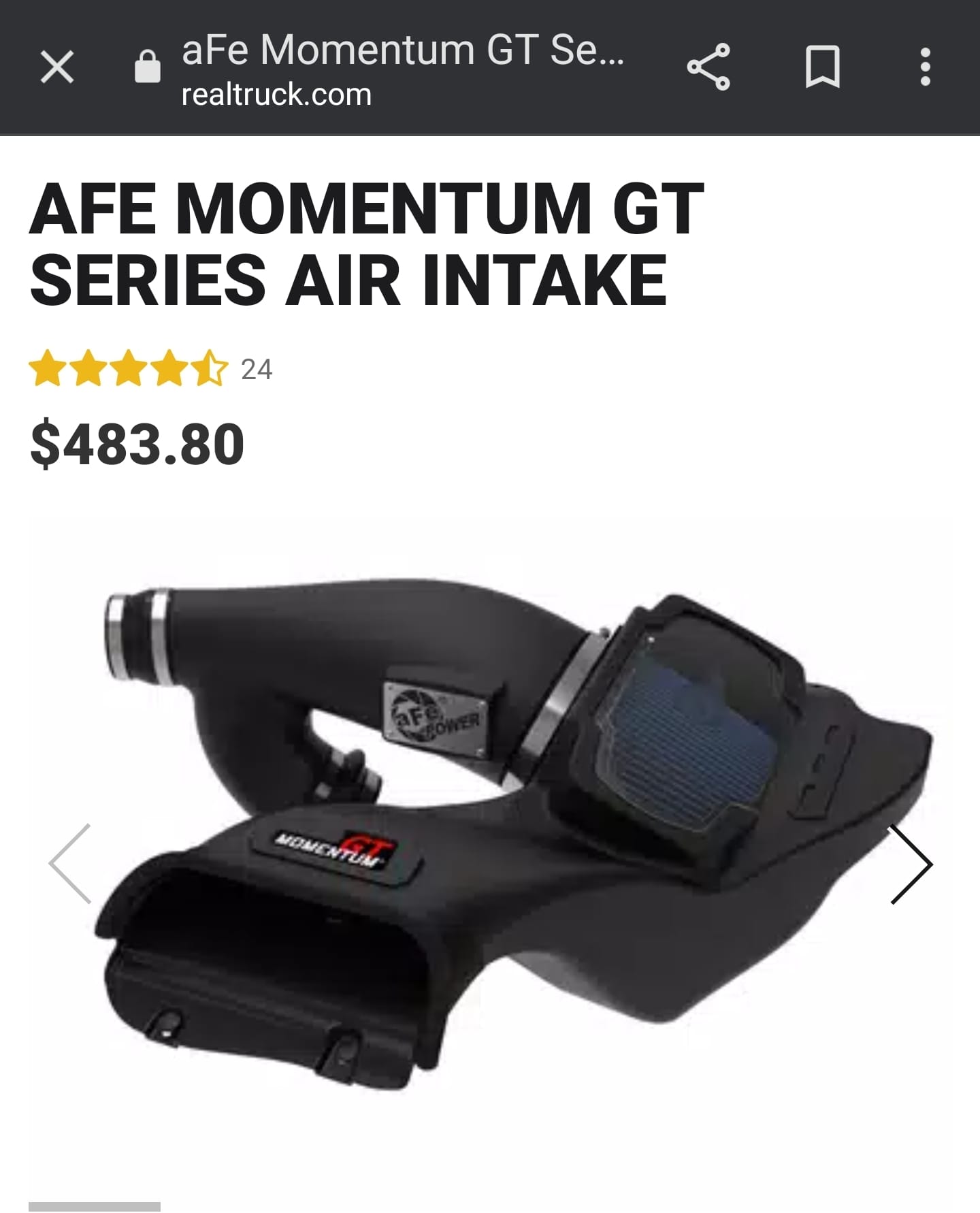 Afe Momentum GT intake kit with free upgrade for Ford F150 Powerboost