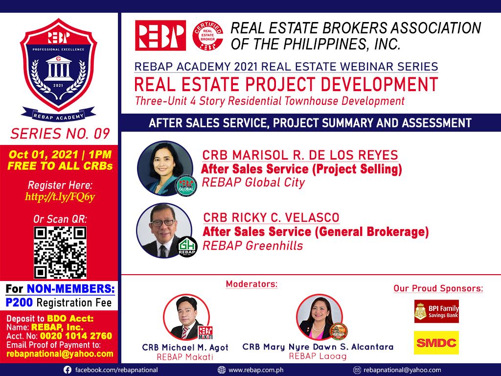 Real Estate Brokers Association of the Philippines, Inc. - SERIES 09 ...