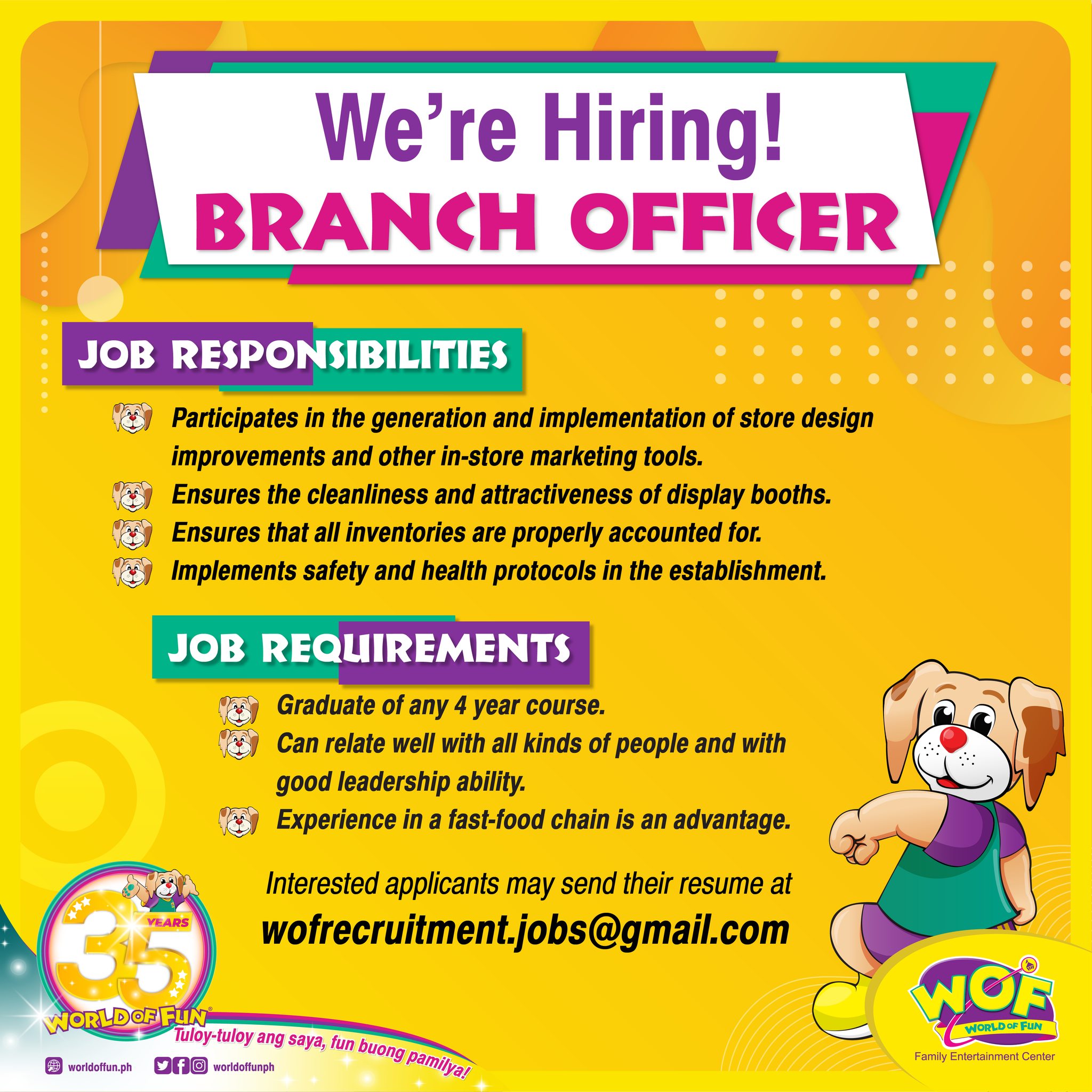 URGENT HIRING!! World of Fun SM... - World of Fun Job Hiring | Facebook