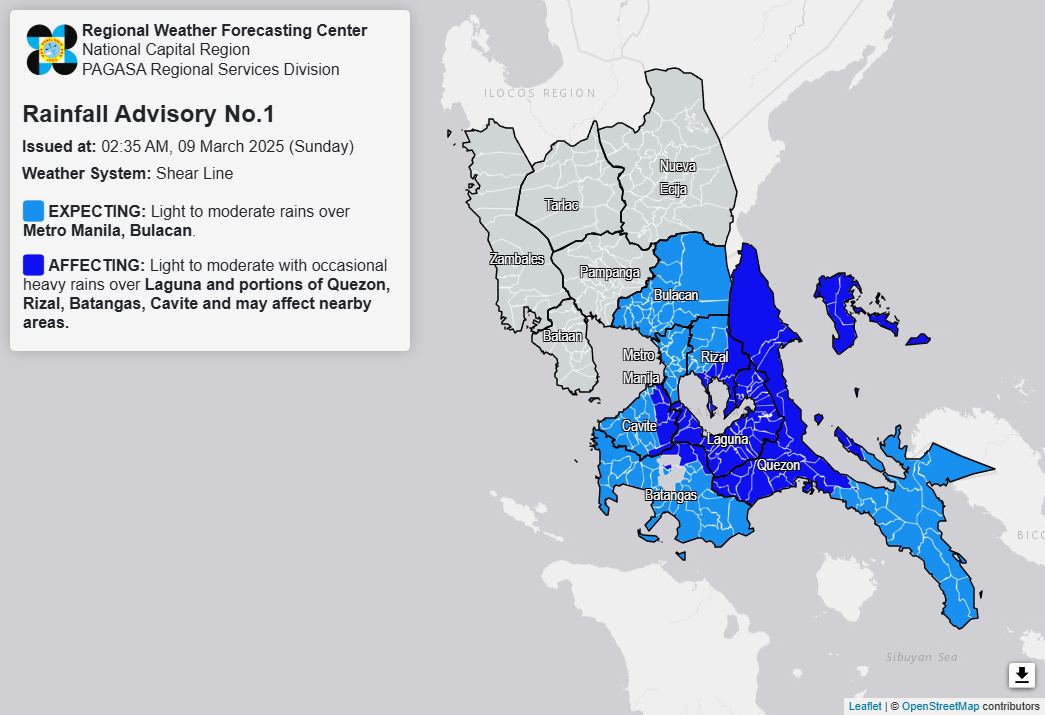 PAGASA-National Capital Region PRSD - Rainfall Advisory No. 1 #NCR_PRSD ...
