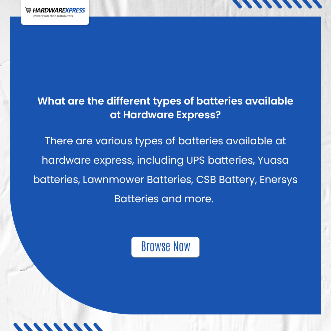 Hardwarexpress - #faq : What are the different types of batteries ...