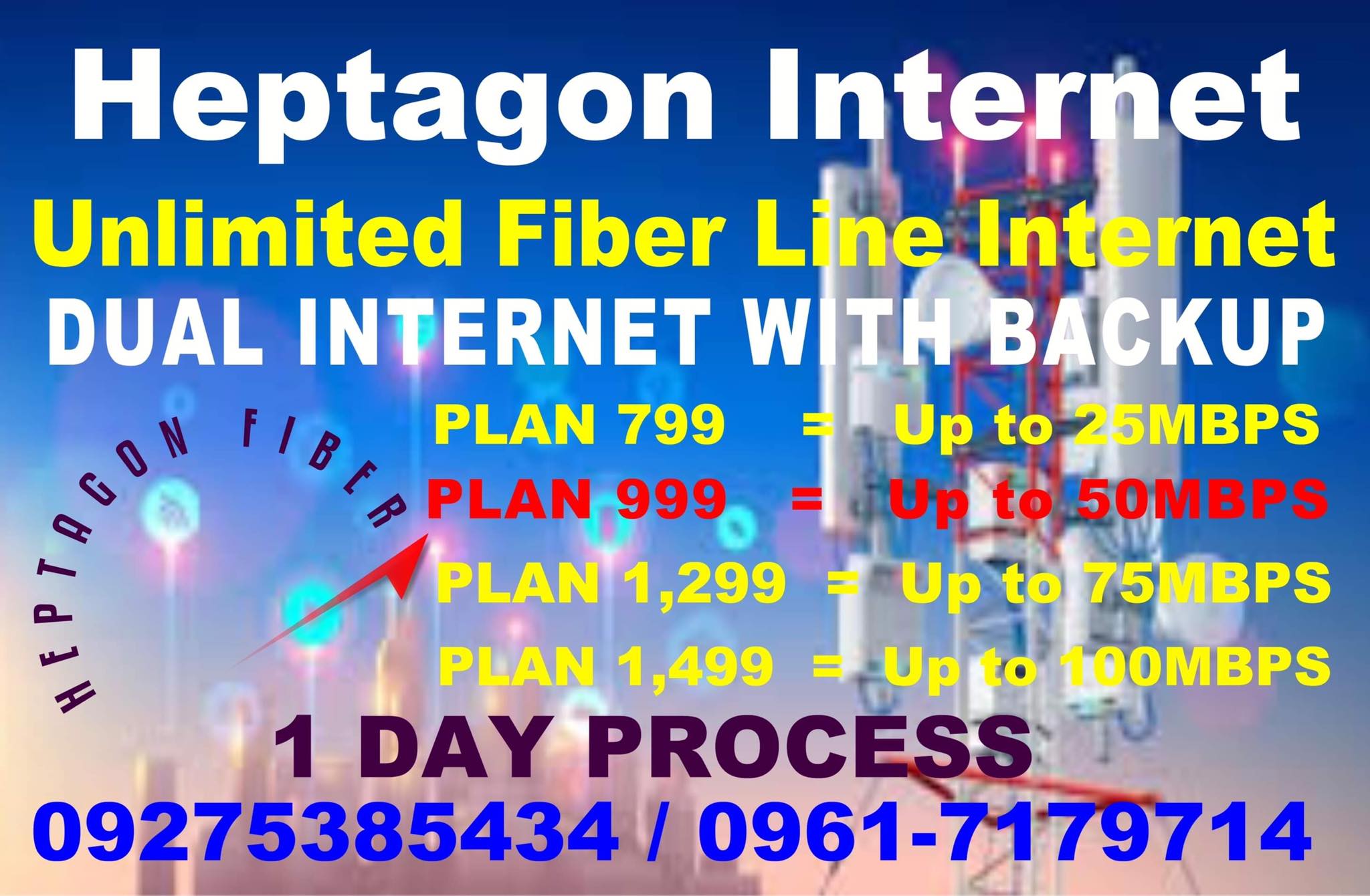 Heptagon Internet Unlimited Fiber Line Internet Dual Internet With ...