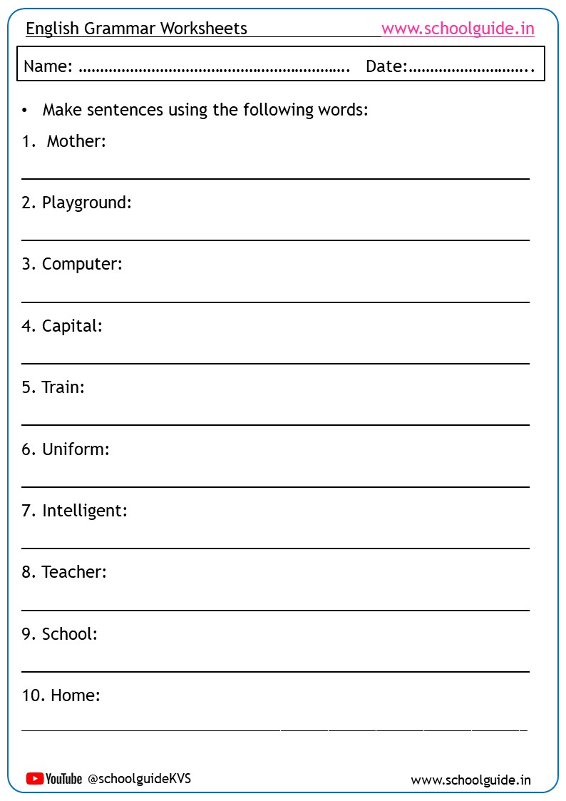 Make Sentences Worksheets |... - English Worksheets PDF
