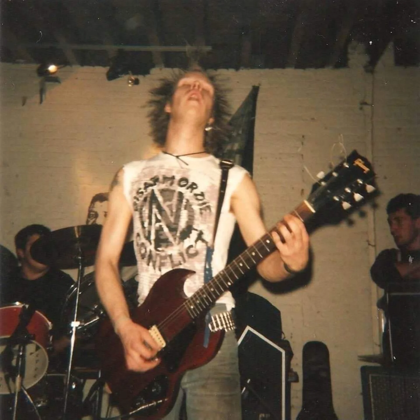 Punk - CONFLICT live in the mid 80s - Kev wearing the classic DISARM OR ...