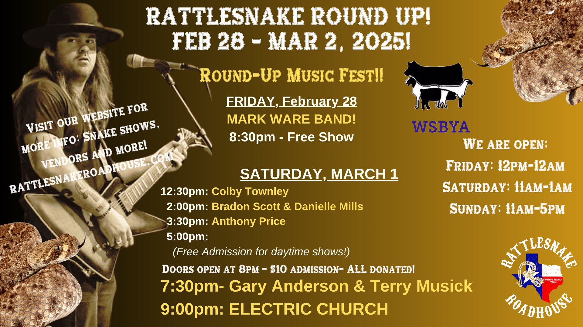 Rattlesnake Round Up Weekend with Electric Church!