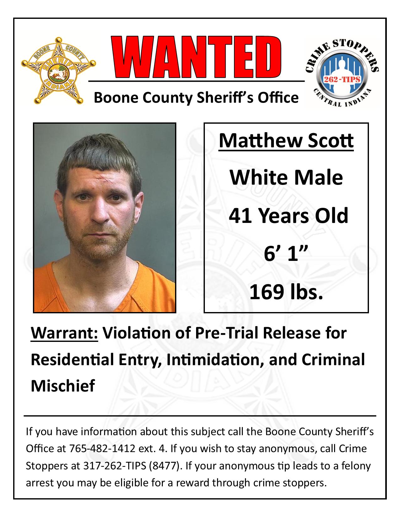 Wanted person Lee Long by Boone County Sheriff's Office
