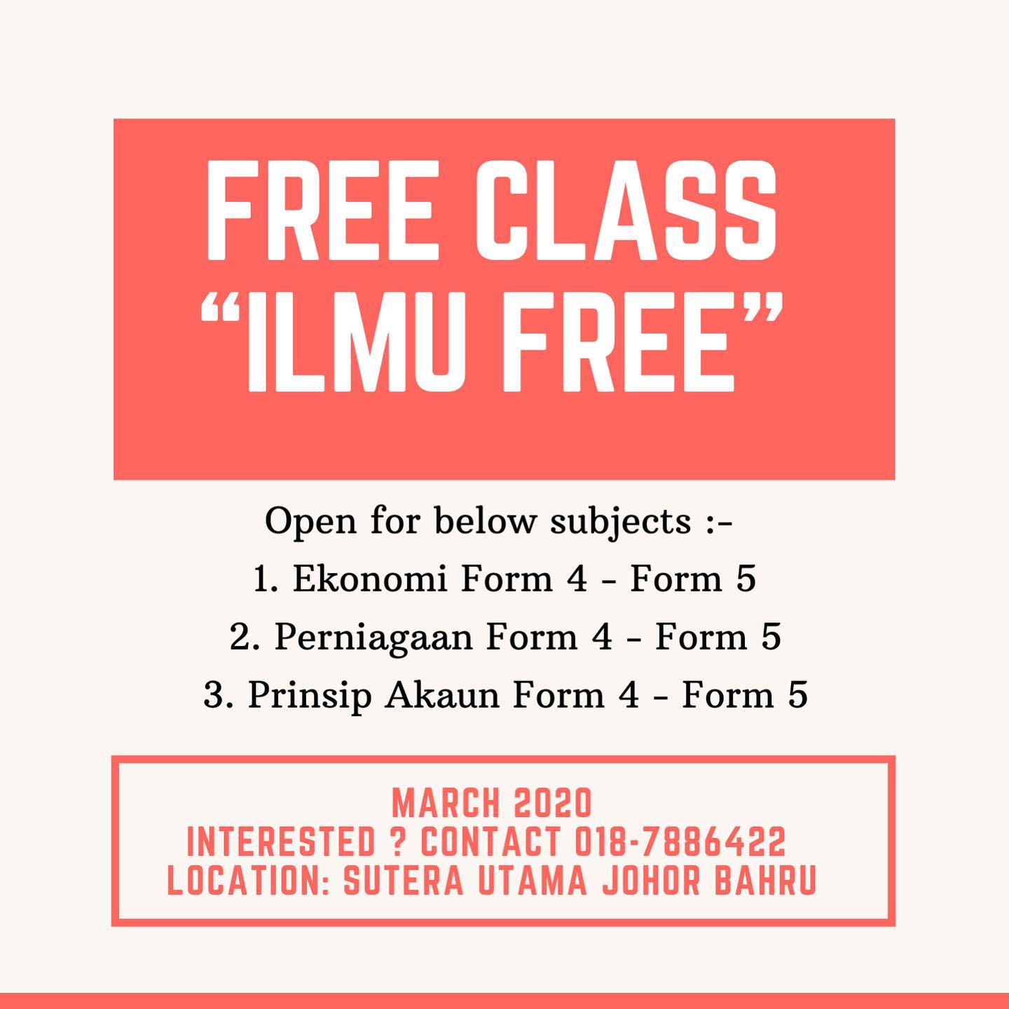 Genius Centre Hello Form 4 Form 5 Students We Would Like To Offer You A Free Class For This 3 Subject 1 Ekonomi F4 F5 2 Perniagaan F4 F5 3
