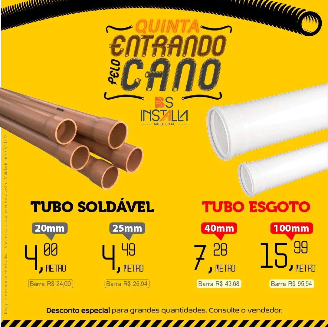 Prepare-se para a 🚿 Quinta... - BS Installa Multi Loja