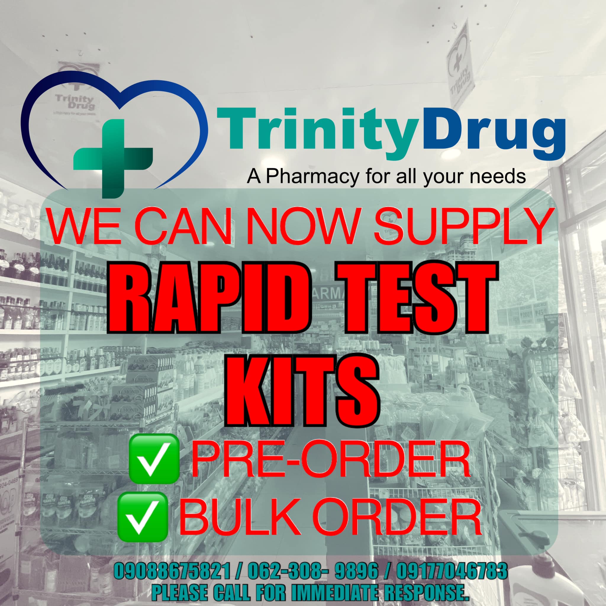 Trinity Drug - RAPID TEST KITS are now available ‼️ Please... | Facebook
