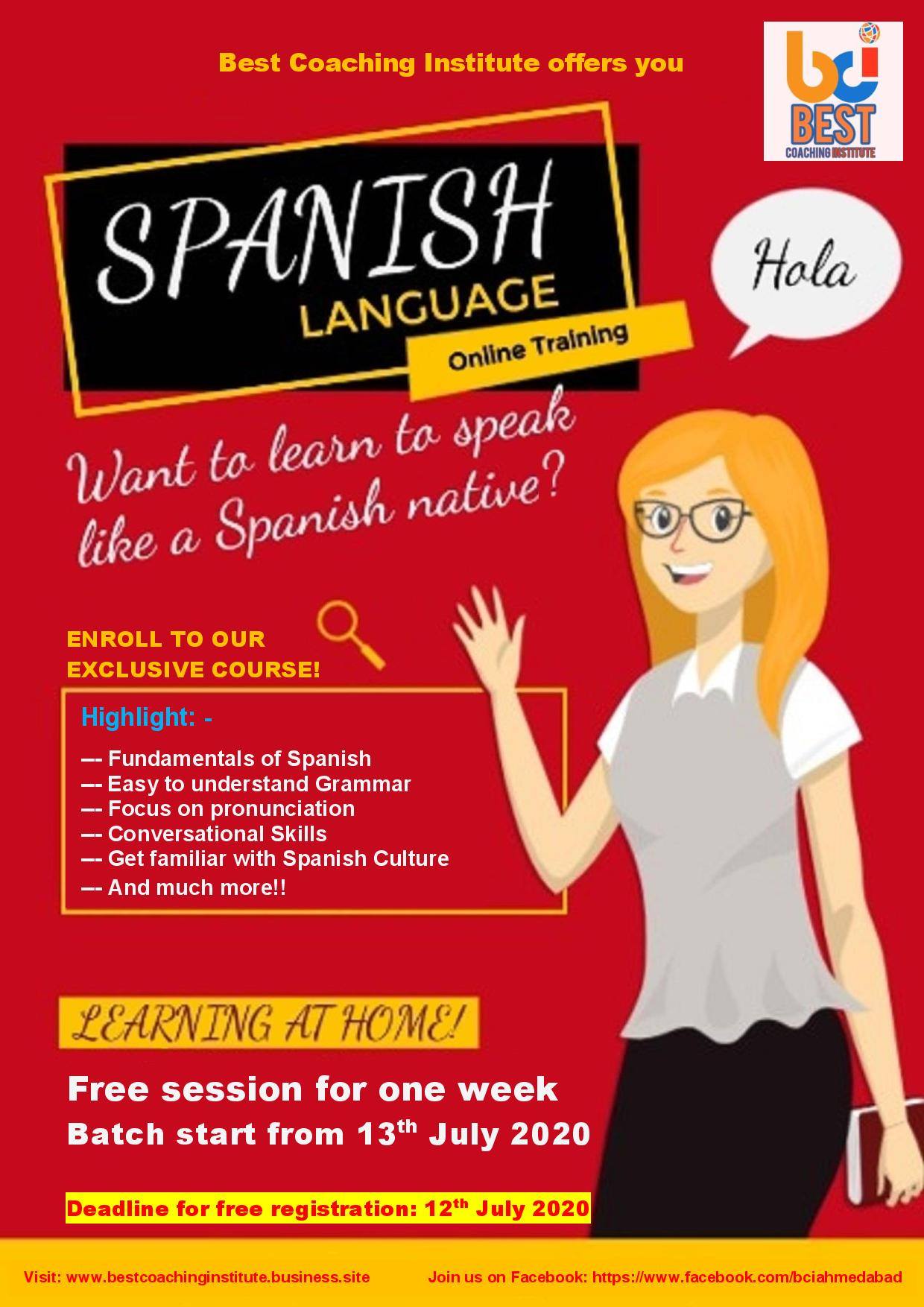 🇪🇸 Free Spanish Learning Program... - Best Coaching Institute | Facebook
