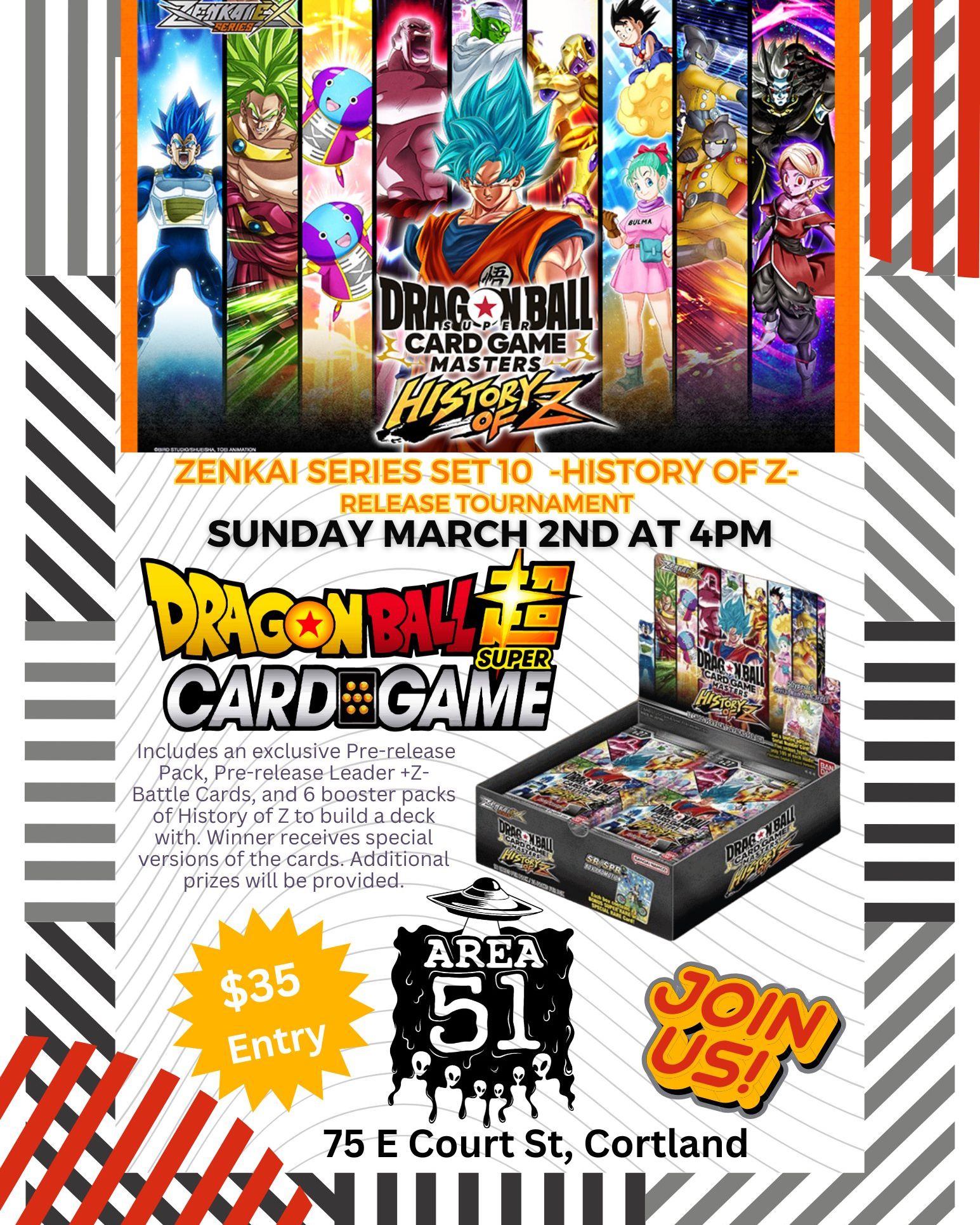 Area - 🔥 Dragon Ball Super: History of Z Prerelease Tournament! 🔥 Get ...