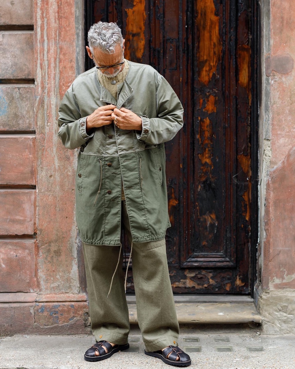 ミリタリージャケット Nigel Cabourn 60S U.S. GAS PROTECT COAT Nigel - 60's Gas Protect Coat Pigment in Green The design is based