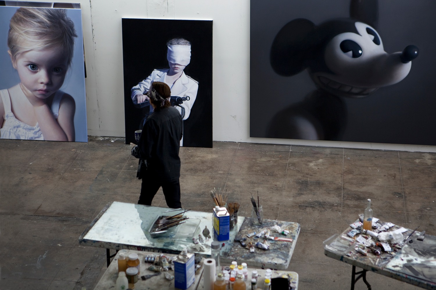 Gottfried Helnwein in the studio, Los Angeles. #helnwein