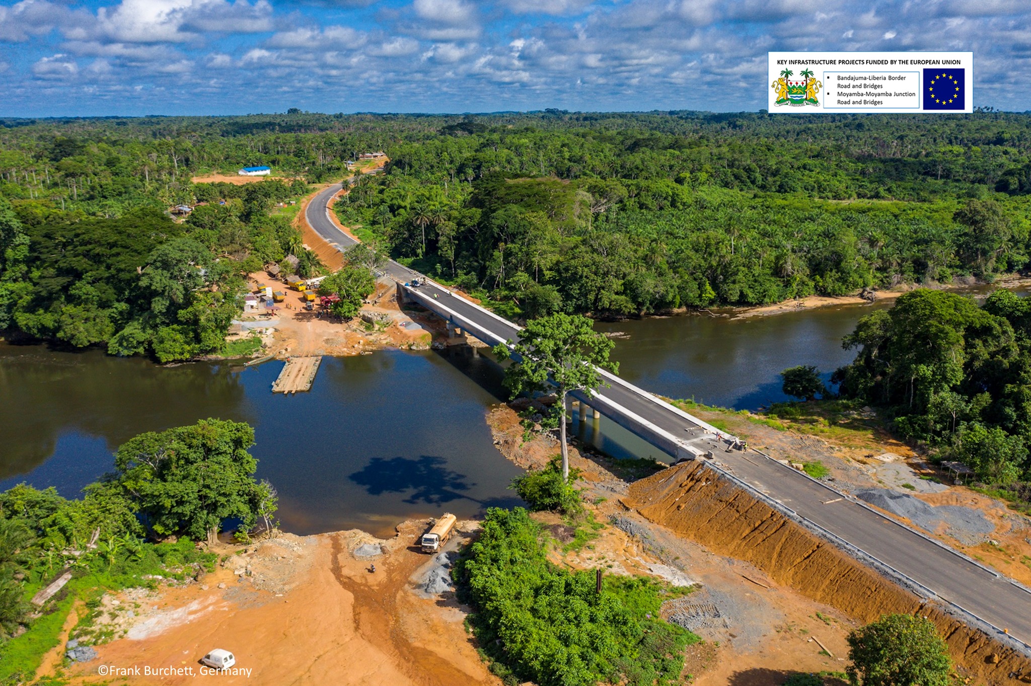 This is the newly constructed and first-ever bridge over the Moa River ...