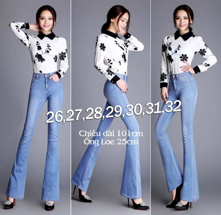 Quần jean nữ rẻ đẹp quần jean lưng cao ống loe quần jean rách đẹp added ...