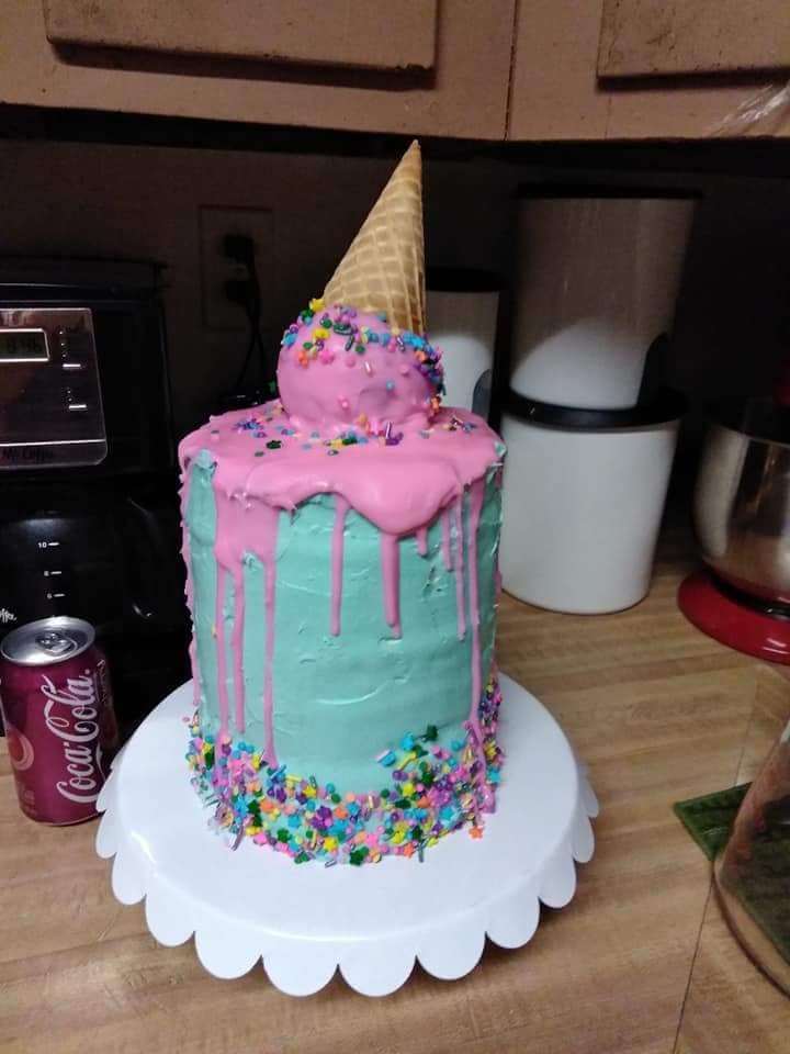 Riddle's Cakes - Happy birthday Karley! Ice cream drip cake. | Facebook