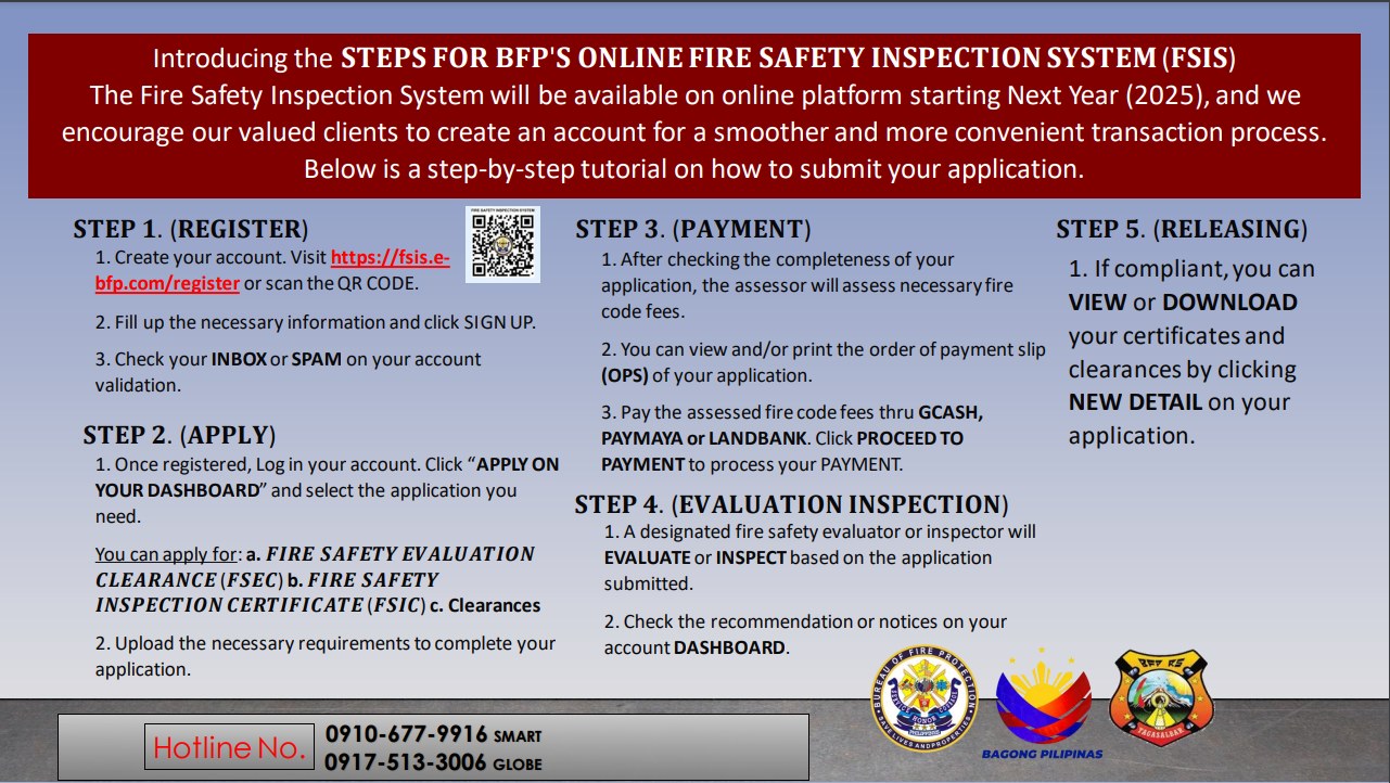BFP - ANNOUNCEMENT !!! ONLINE APPLICATIONS FOR FIRE SAFETY CLEARANCES ...