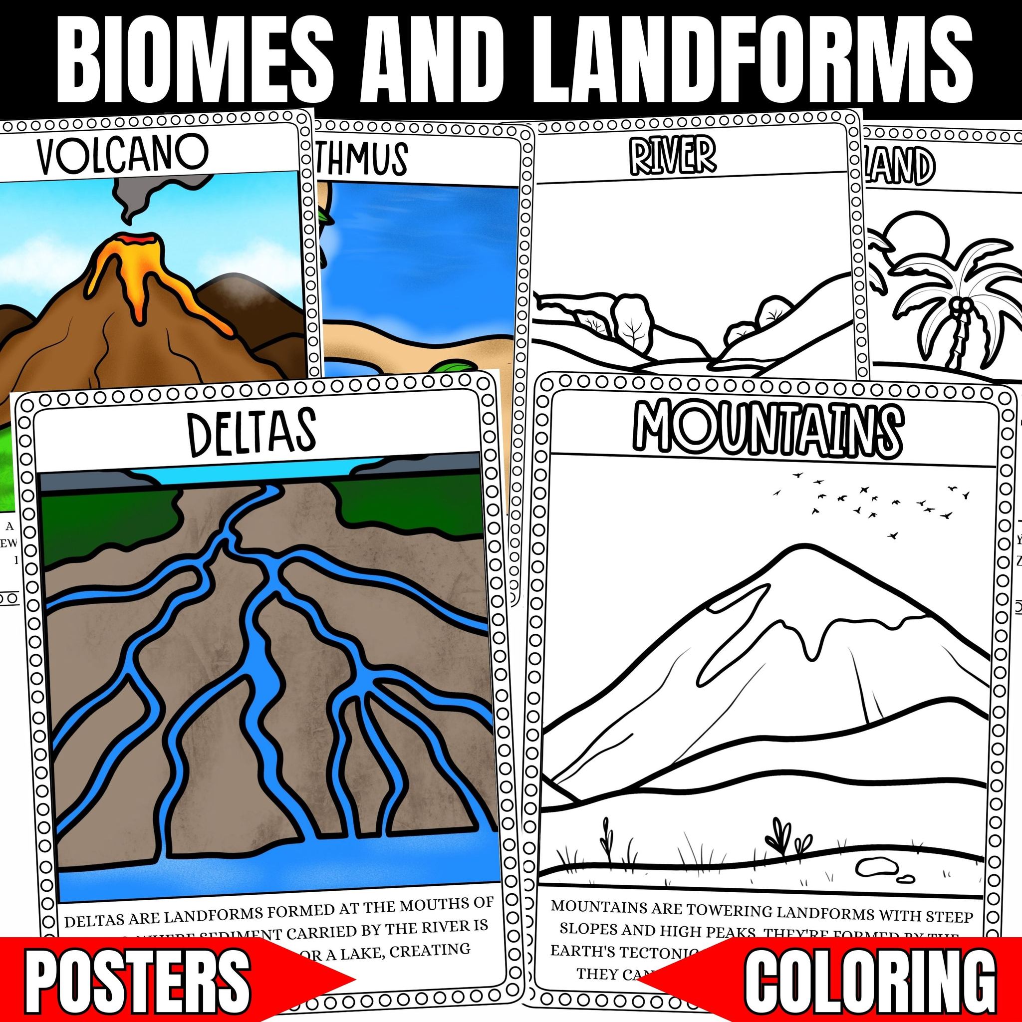 Landforms Coloring Pages Landform Color Worksheet | TPT