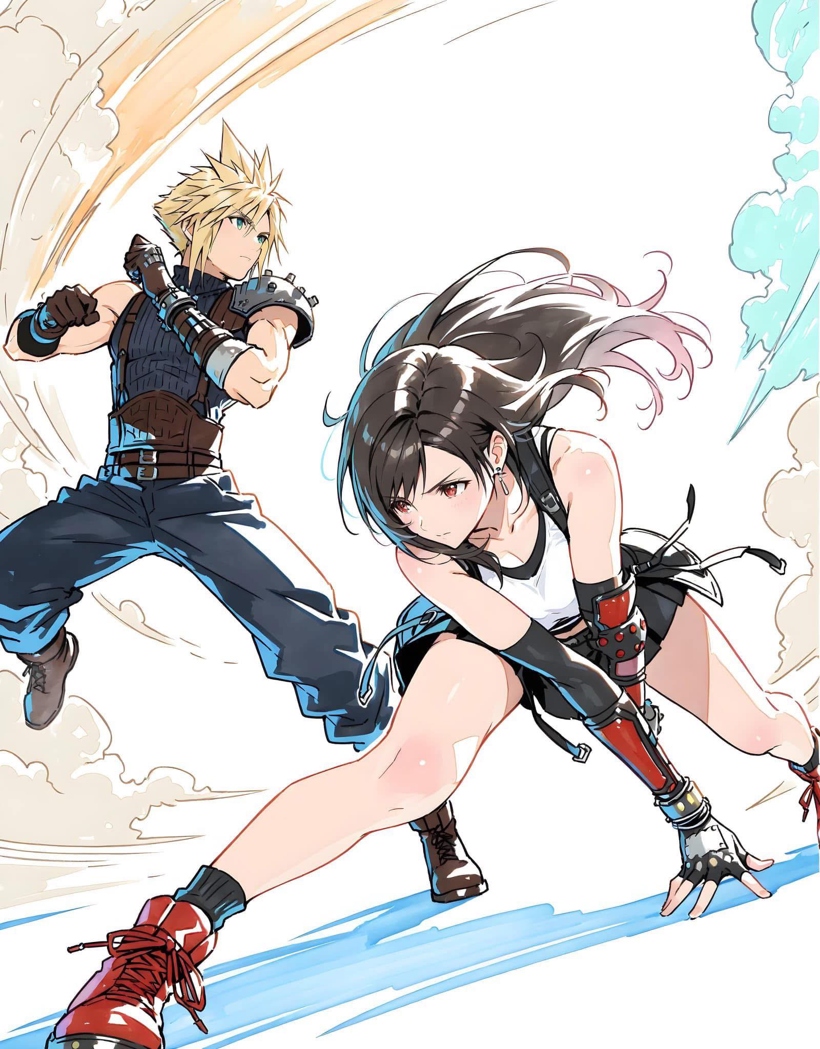 Gaming - Cloud & Tifa 💕 (I think cloud thinks he’s holding the buster ...