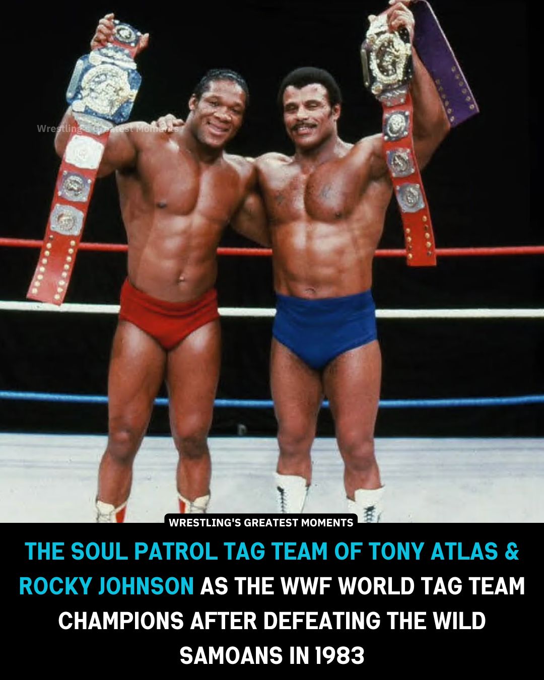 First African-American tag team wins WWF world tag team championship