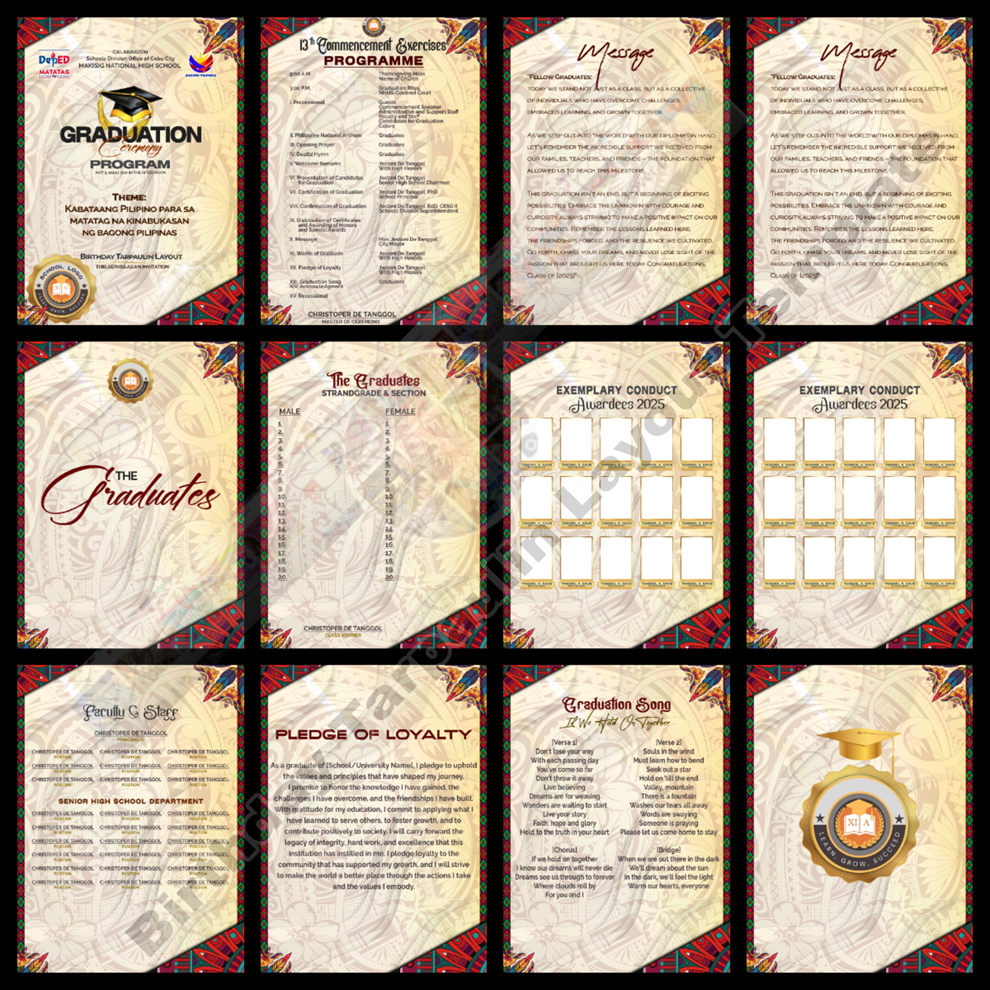 GRADUATION PROGRAM... - Birthday Tarpaulin Layout Template | Facebook