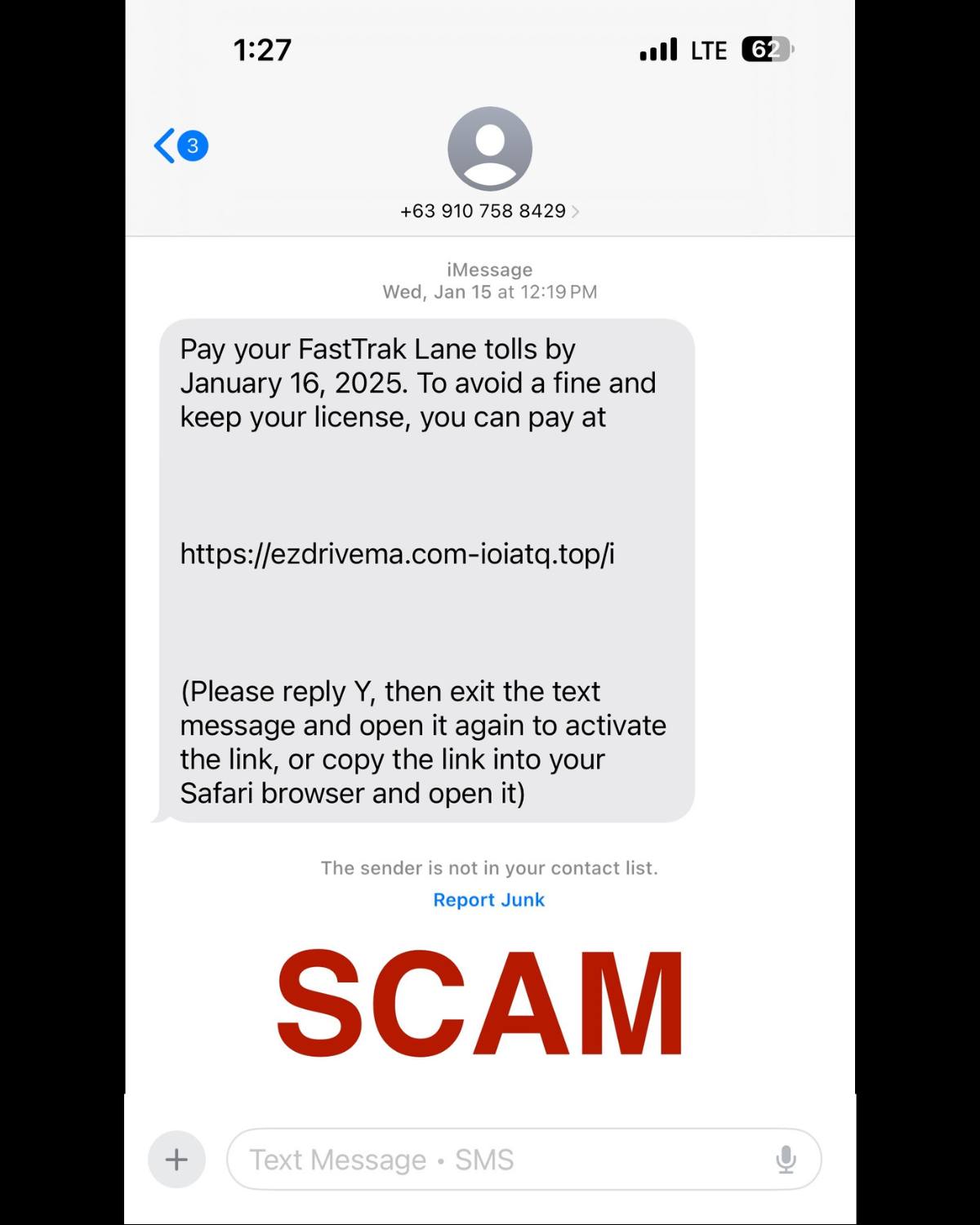 Connecticut - If you see a text that looks like this, IT'S PROBABLY A ...