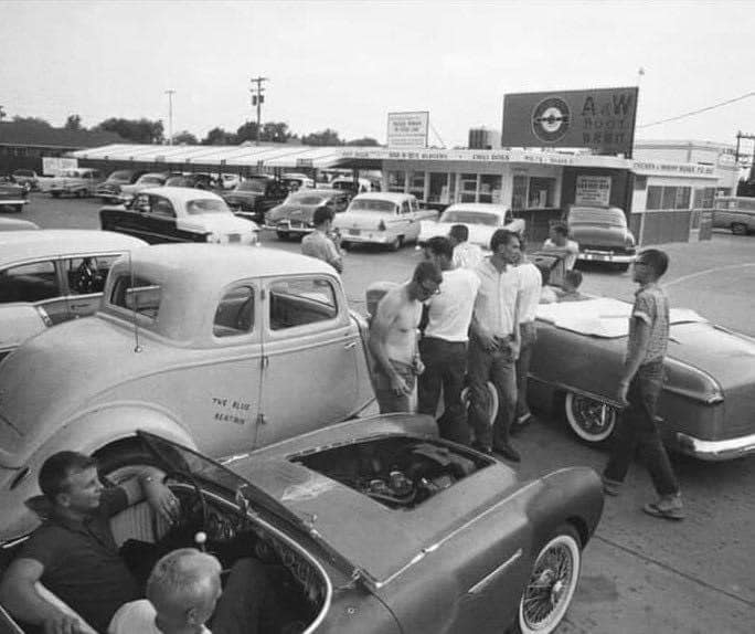 1950s Colorized A&W Rootbeer, Burgers and Hot Rods Life is good