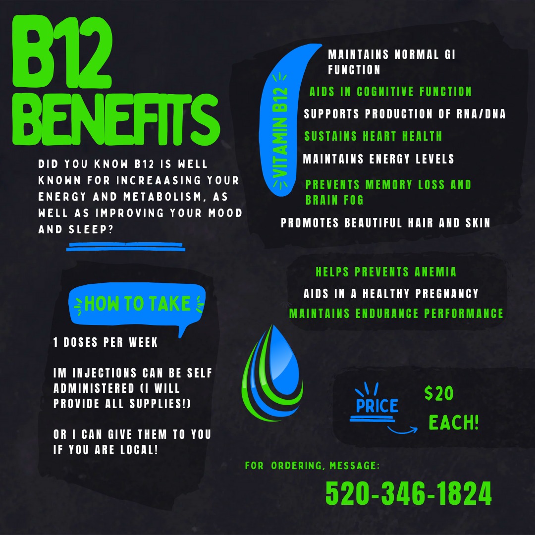 b12 injection dosage for energy There's a better way to get your back, besides coffee. The Kick Start Shot at The Luxe Dose is a made to support energy, focus, and metabolism. B12 plays Size:3.4 fl.oz Lipo B12 Injections - hairline serum