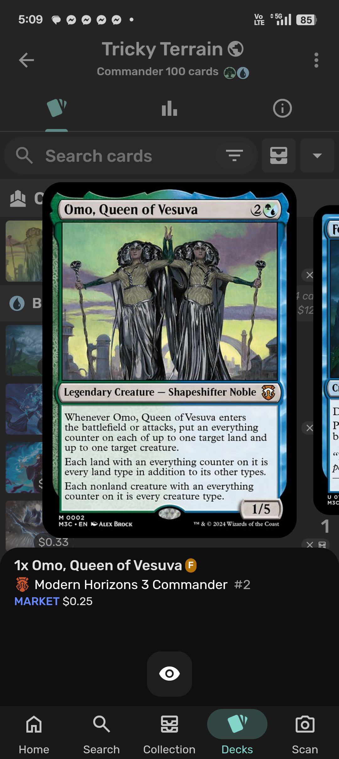 tricky terrain mtg card list Modern Horizons 3 MH3 Commander Deck Tricky Terrain decklist & card