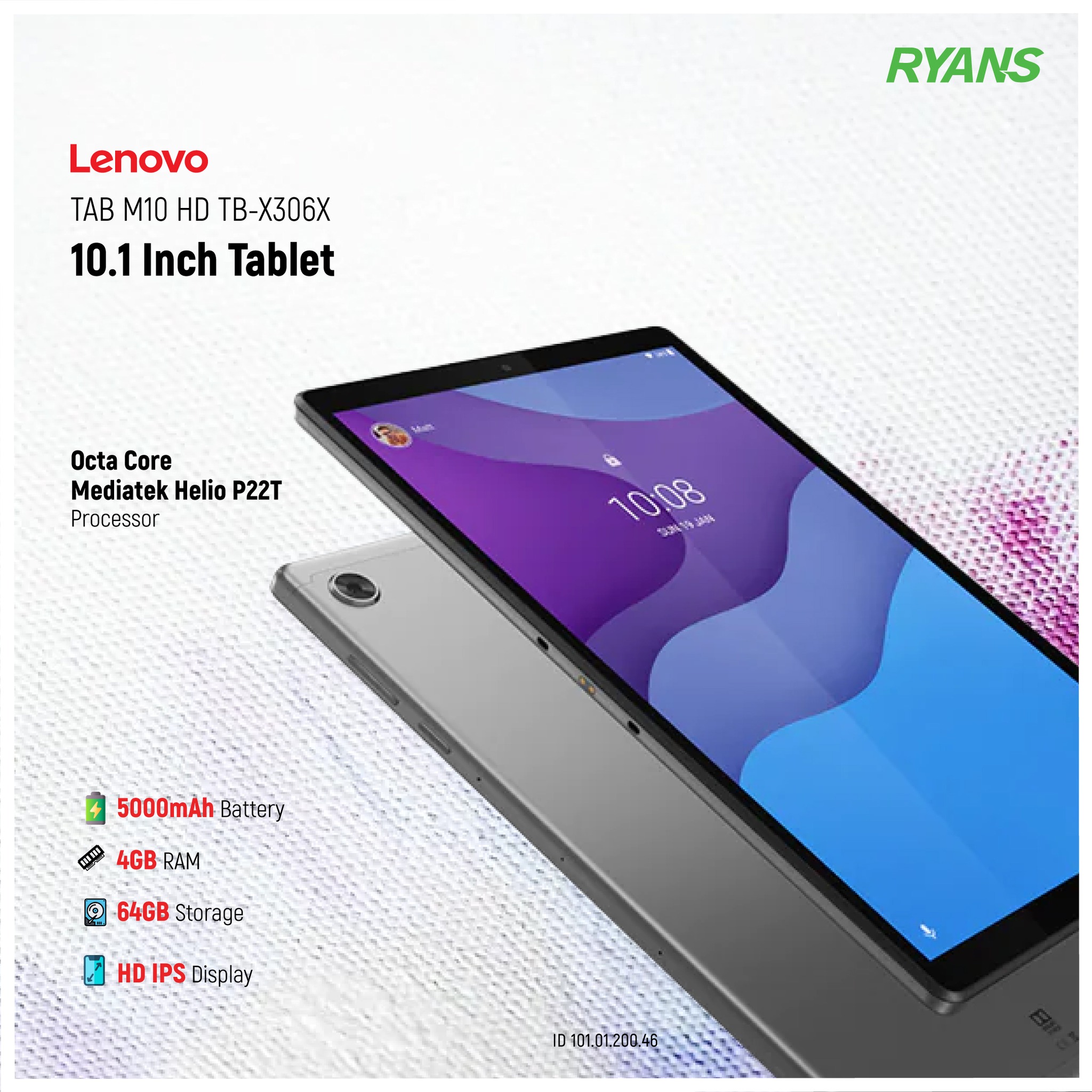 Lenovo Tab 6 (A101LV) | 64GB Storage | 4GB RAM | 8MP Camera | WiFi