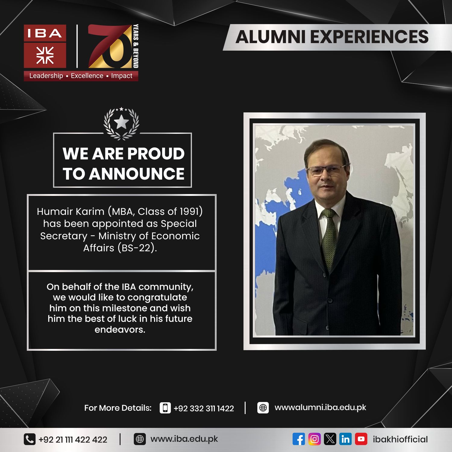 Congratulations to Humair... - Advancement & Alumni Affairs | Facebook