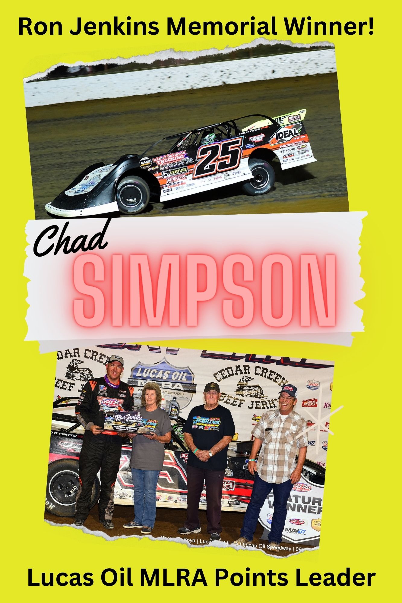 Wells - Congratulations to Chad Simpson on his win in the Ron Jenkins ...