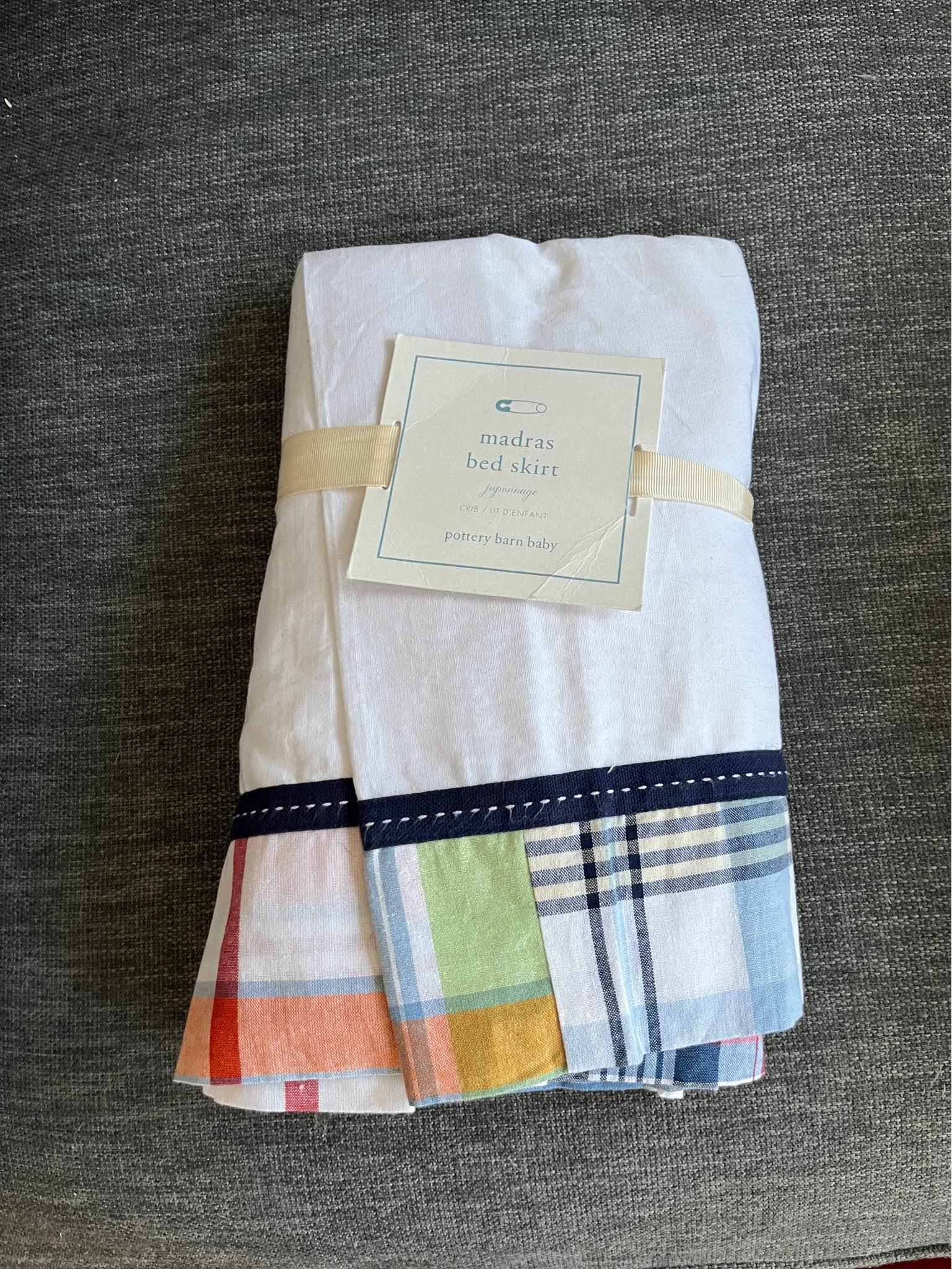 Pottery Barn Madras Crib Skirt **NEW Nursery Bedding Facebook