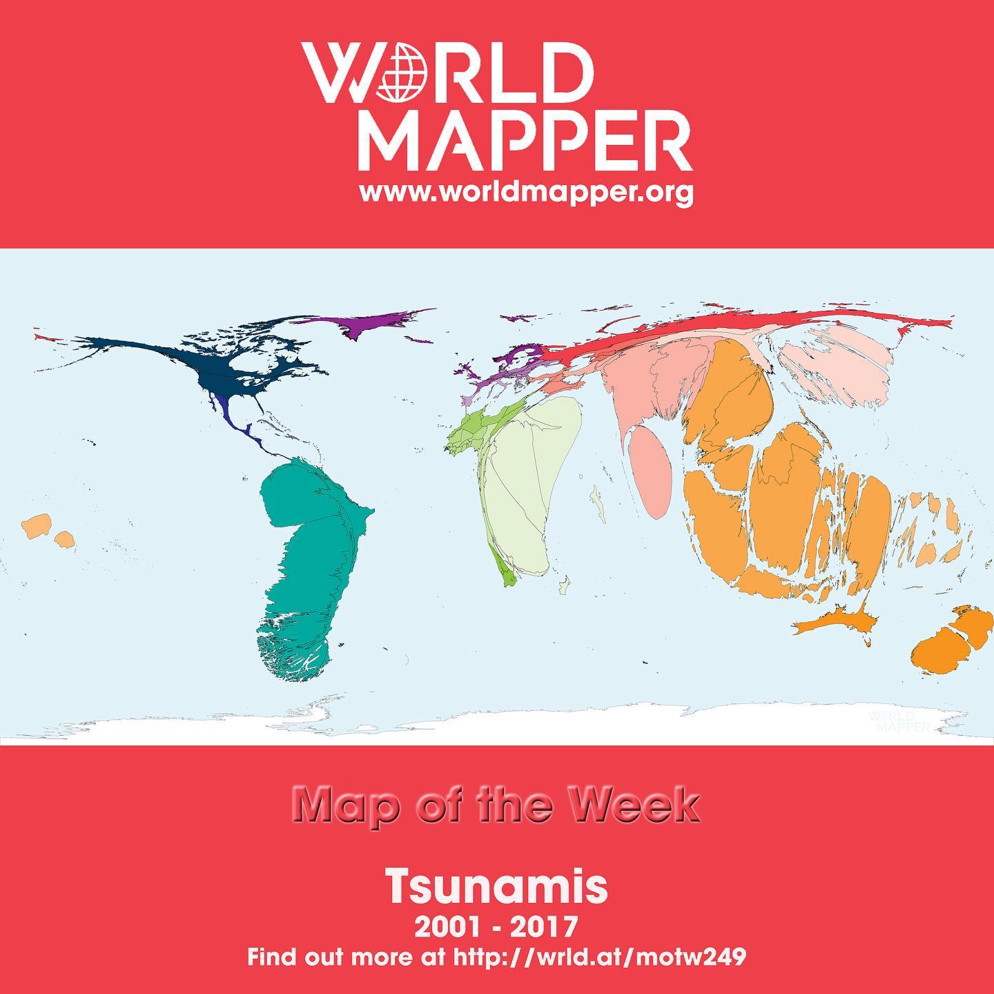 Worldmapper - Map of the Week: Tsunamis 2001-2017 - find... | Facebook