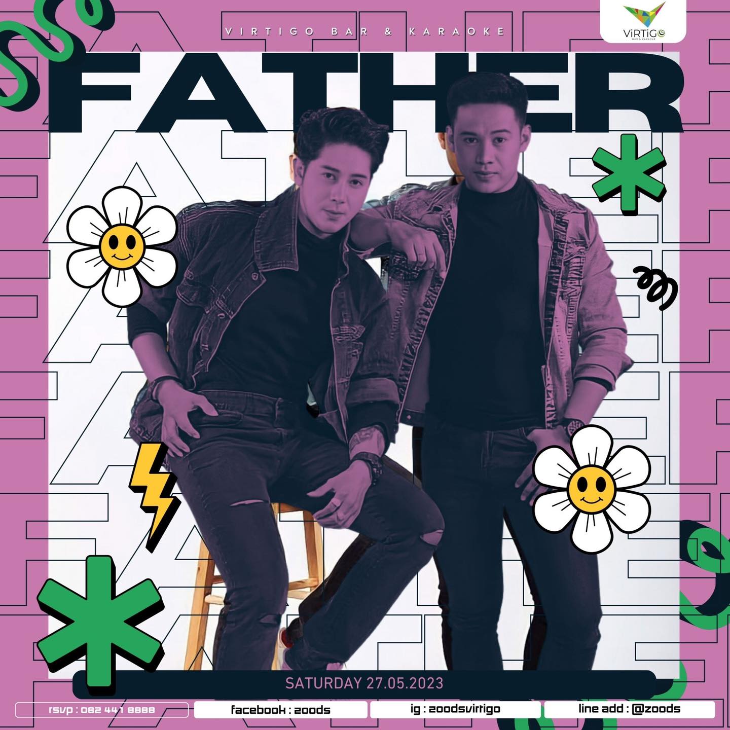 Zoods - วันเสาร์นี้ พบกับสองนักร้องหนุ่มสุดหล่อ เช่นเดิม 💖🥹🥰ที่ Virtigo ...